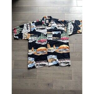 Vintage Paradise Found Mens Corvette Hawaiian Shirt Size XLBeach Cruise Speedway